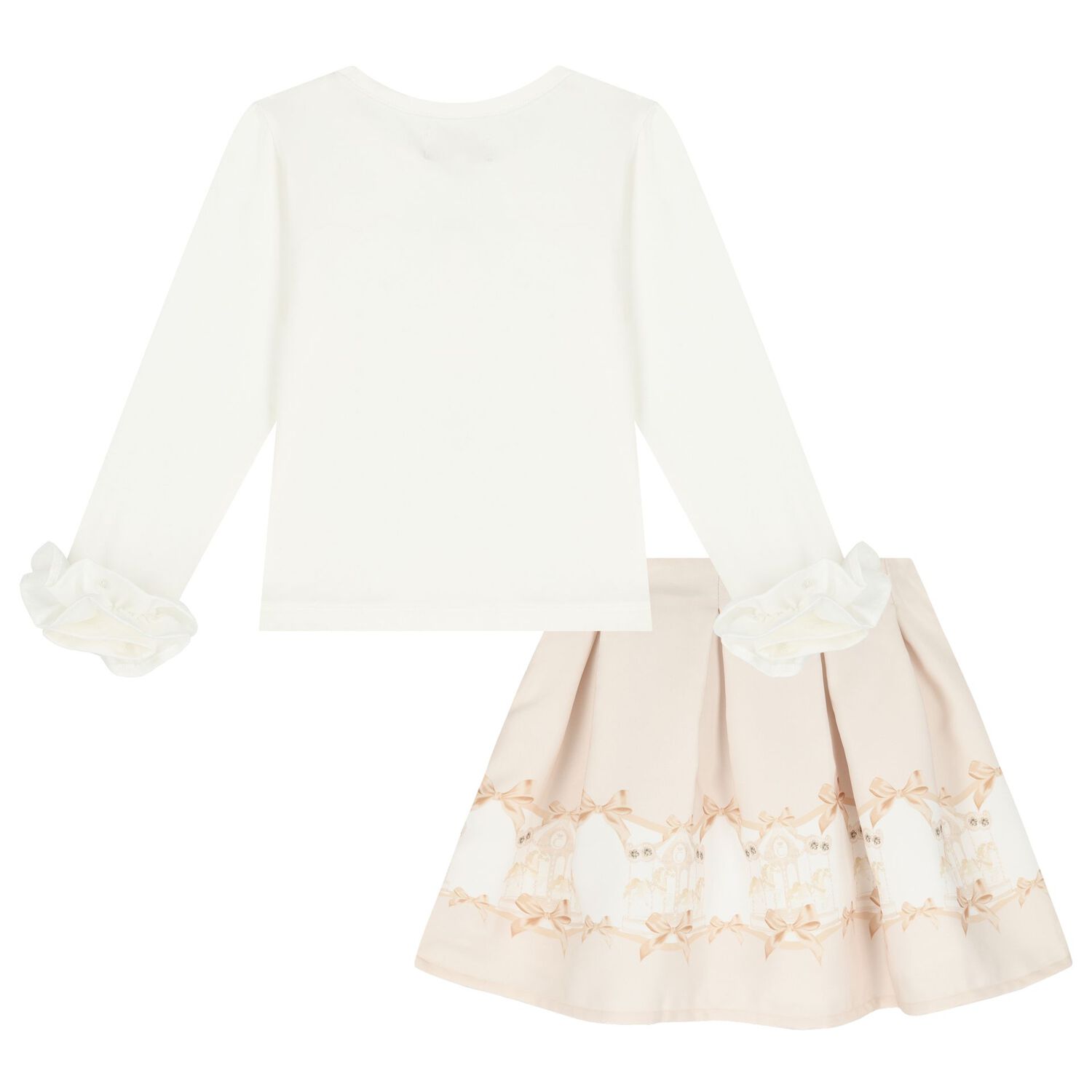 Girls Ivory Carousel Skirt Set, 2, hi-res image number null