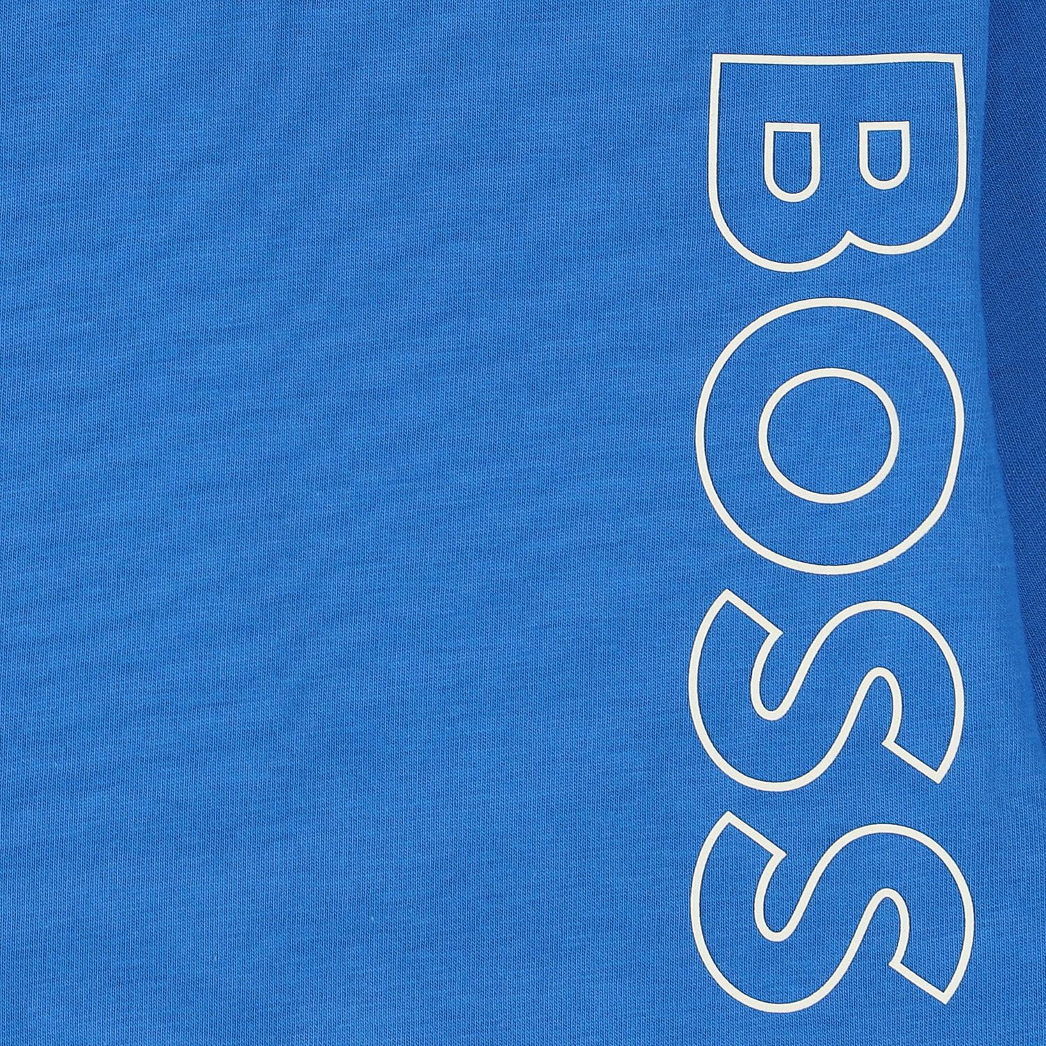 توب أولاد بأكمام بالشعار باللون الأزرق , 3, hi-res image number null