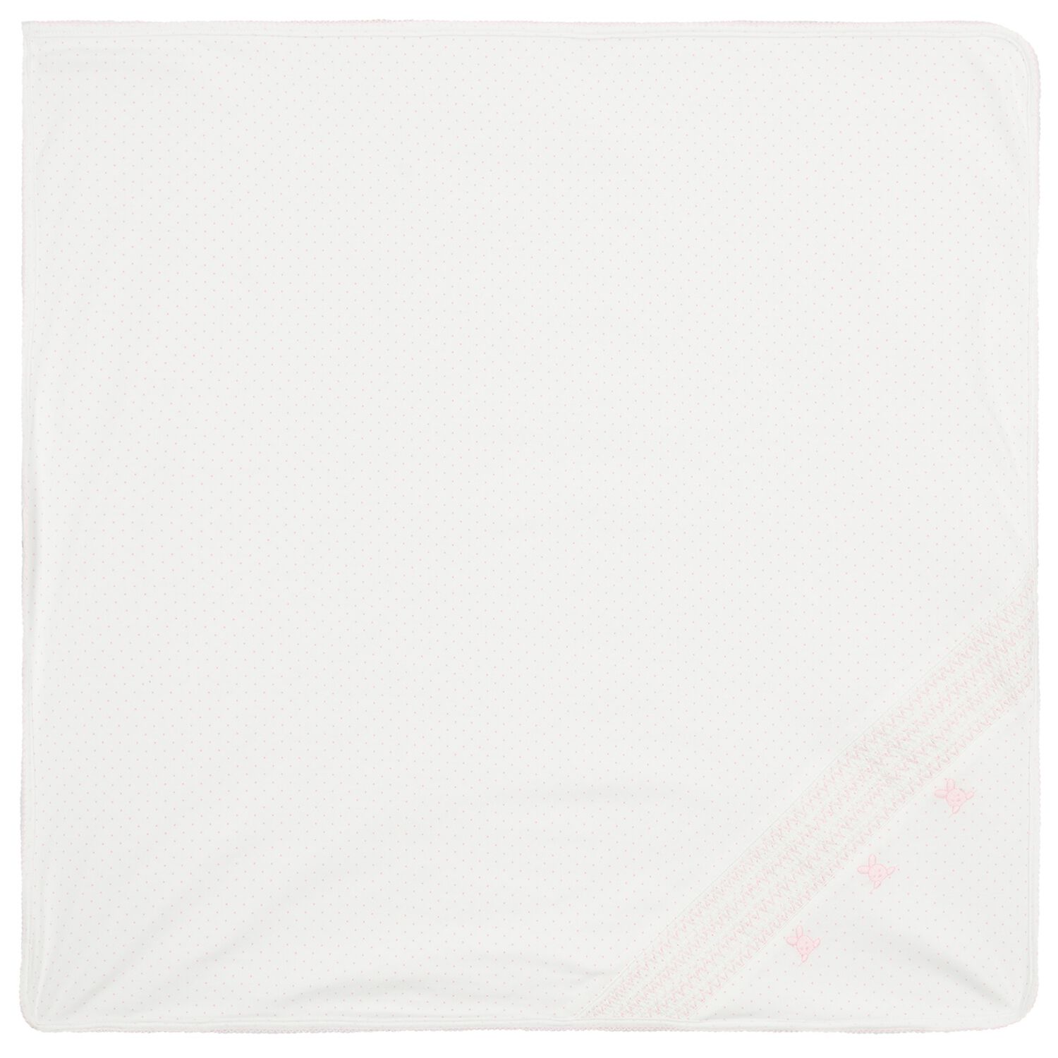 Baby Girls White & Pink Bunny Blanket, 2, hi-res