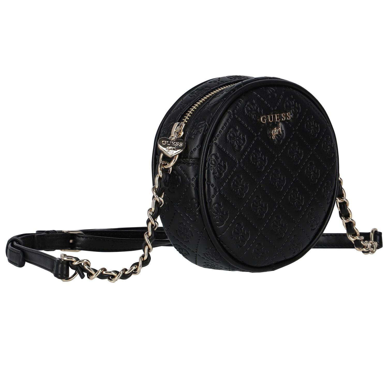 Girls Black Logo Shoulder Bag, 2, hi-res