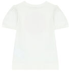 تيشيرت بنات بالشعار باللون العاجي, 1, hi-res