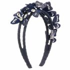Girls Navy Butterfly Headband, 1, hi-res