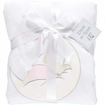 Baby Girls Pink & White Blanket