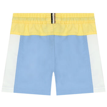 Younger Boys Yellow & Blue Logo Swim Shorts