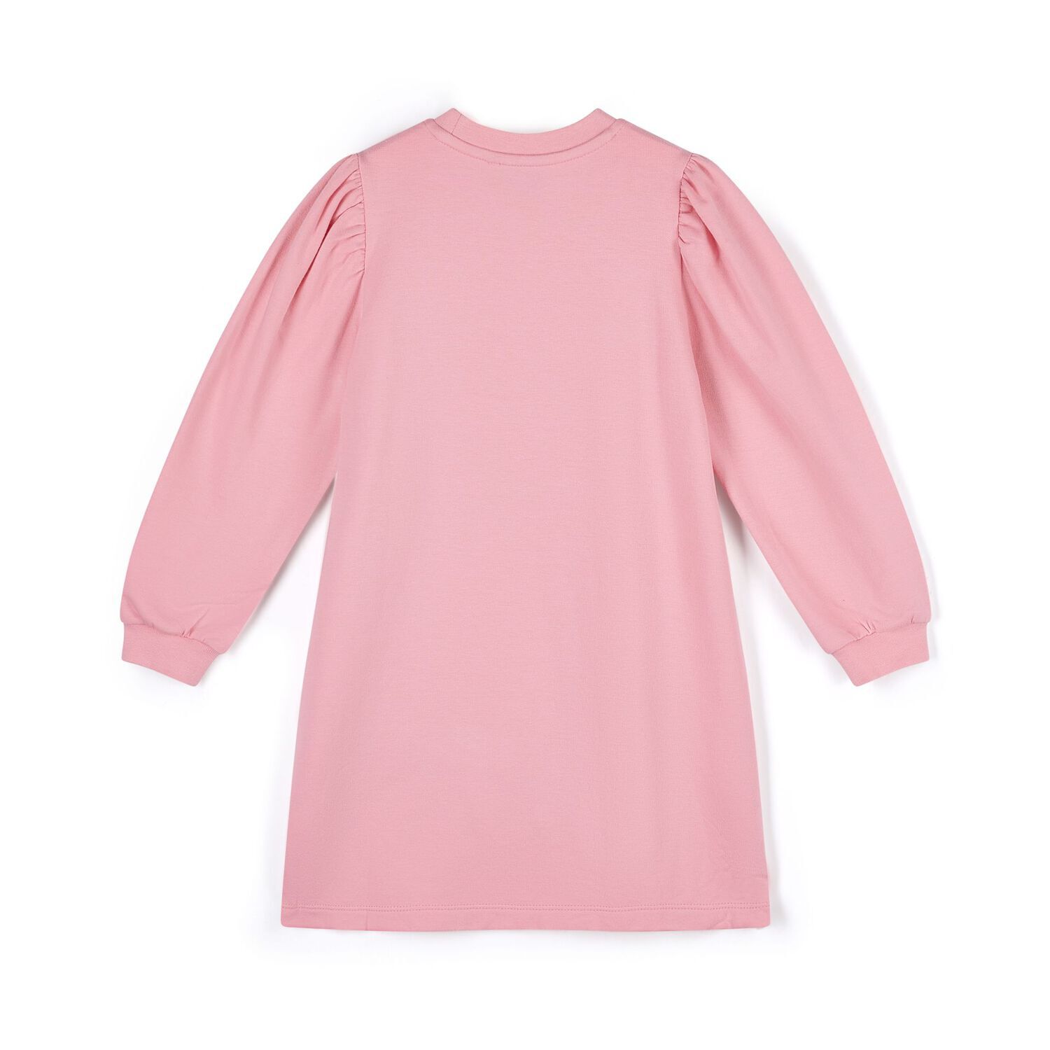 Girls Pink Logo Teddy Bear Sweatshirt Dress, 1, hi-res