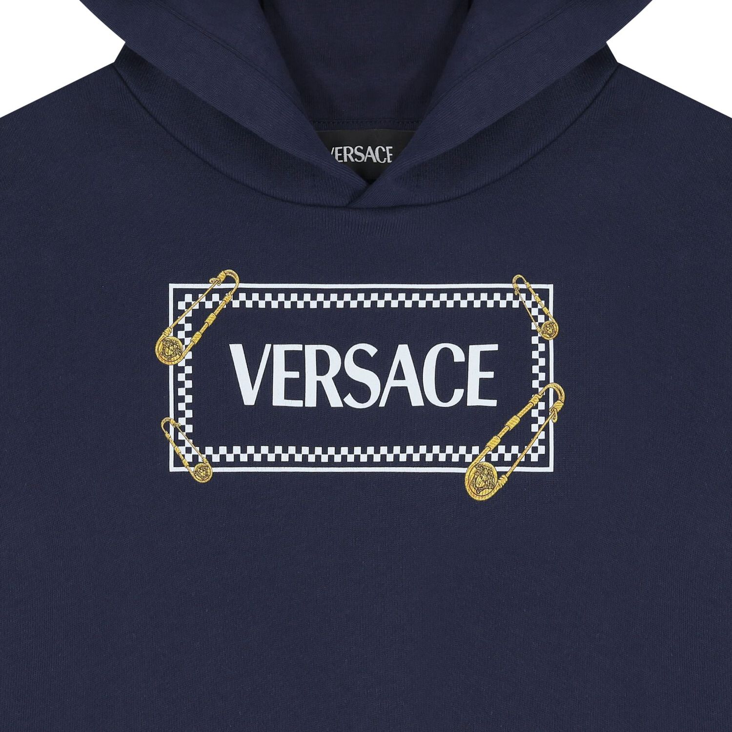 Younger Boys Navy Blue Logo Hooded Top, 1, hi-res