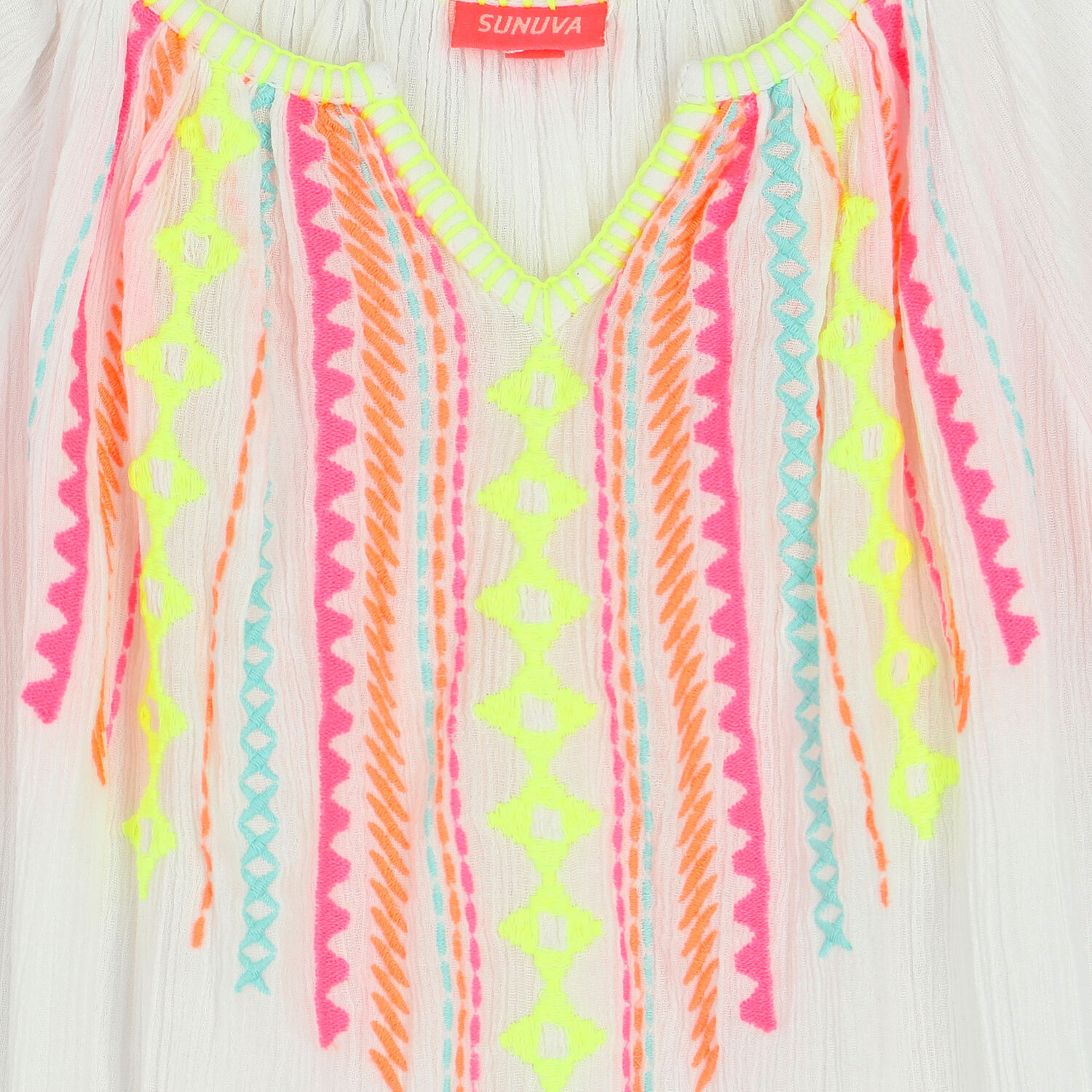 فستان بنات مطرز باللون الأبيض, 1, hi-res