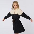 Girls Ivory & Black Logo Dress, 1, hi-res