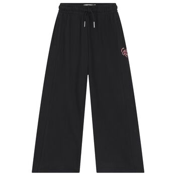 Girls Black Logo Trousers