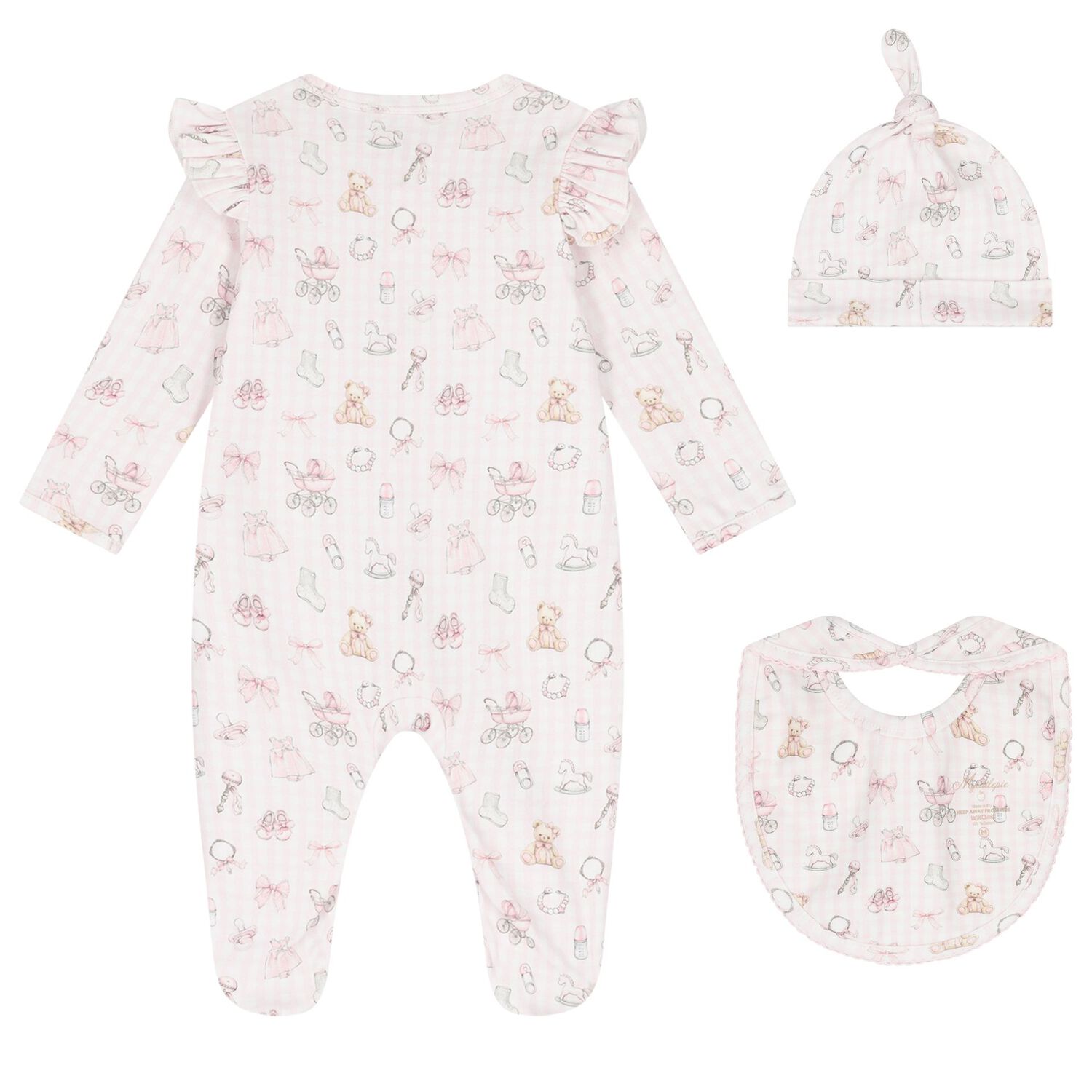 Pink Nursery Print Babygrow Gift Set (3 Piece), 1, hi-res image number null