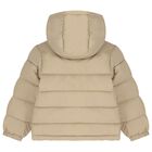 Boys Beige Logo Puffer Jacket , 2, hi-res
