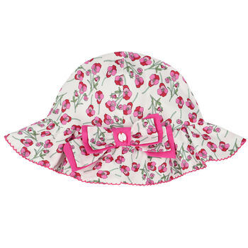 Baby Girls White & Pink Liberty Hat