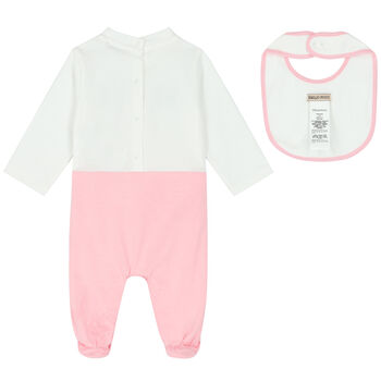 Baby Girls White & Pink Babygrow Gift Set