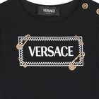 فستان بنات بالشعار باللون الاسود, 1, hi-res