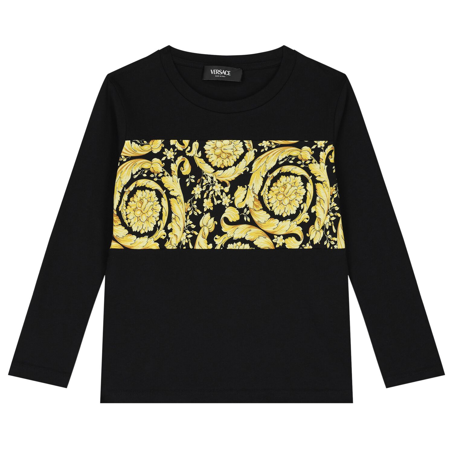 Boys Black Barocco Long Sleeve Top, 1, hi-res image number null