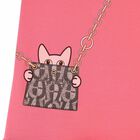 فستان بطبعة حقيبة باللون الزهرى, 1, hi-res