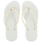 Girls Grey Logo Flip Flops, 2, hi-res