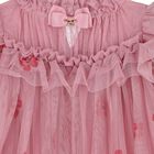 Girls Pink Floral Ruffled Tulle Dress, 2, hi-res