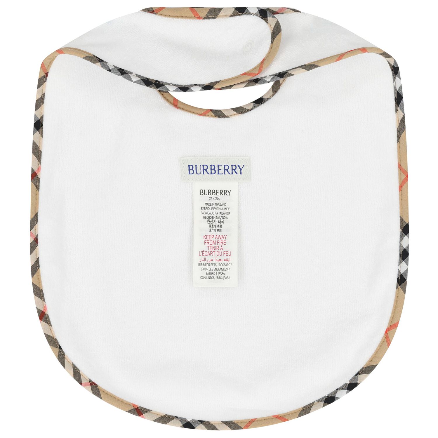 White & Beige Check Baby Bibs ( 3-Pack ), 1, hi-res