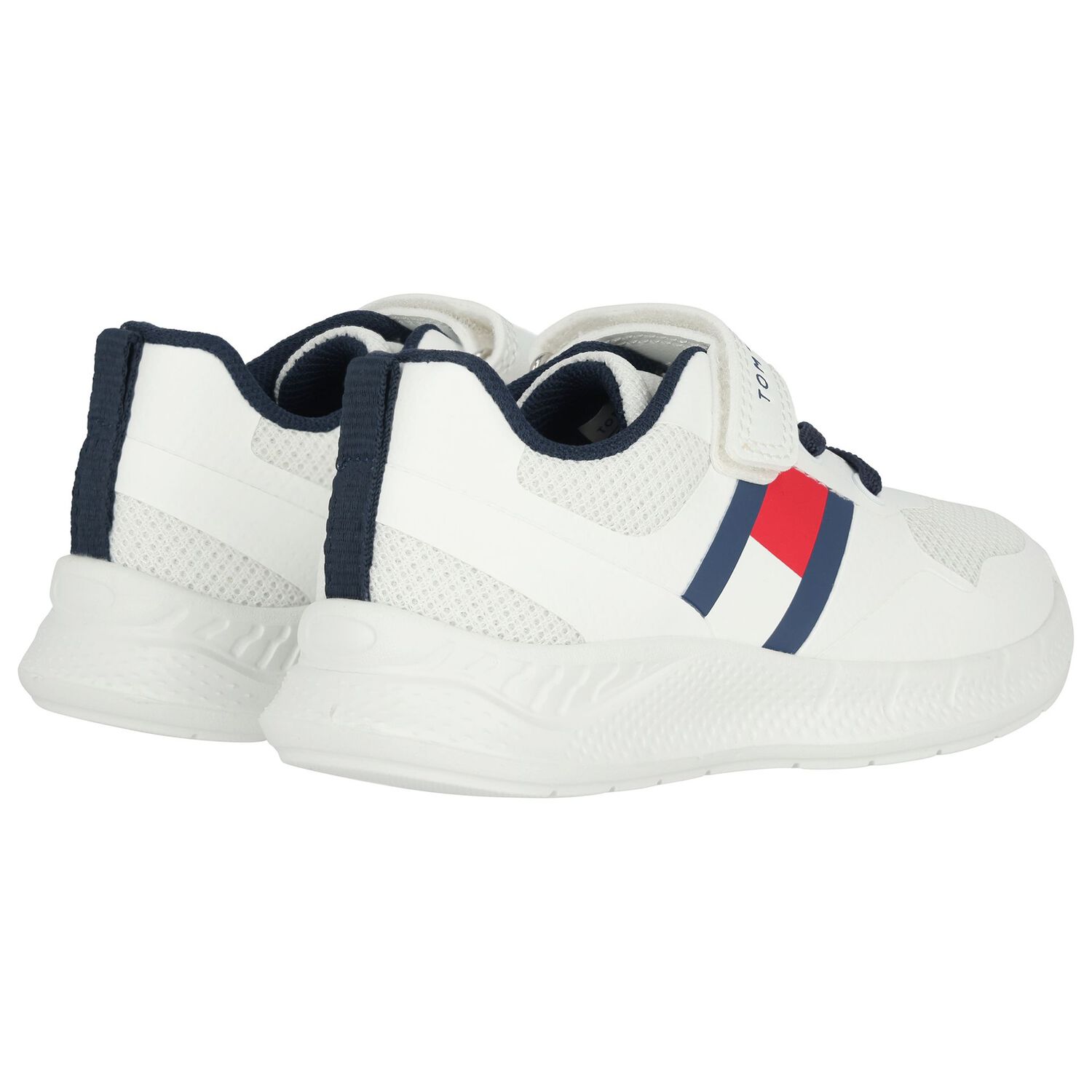 Boys White Logo Trainers, 1, hi-res