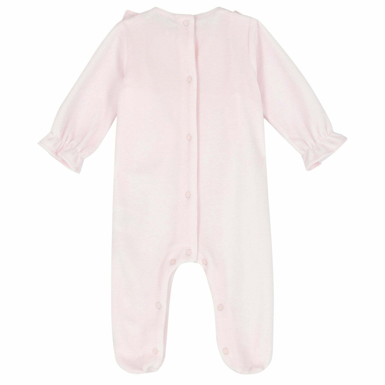 Baby Girls Pink Bow Babygrow, 1, hi-res