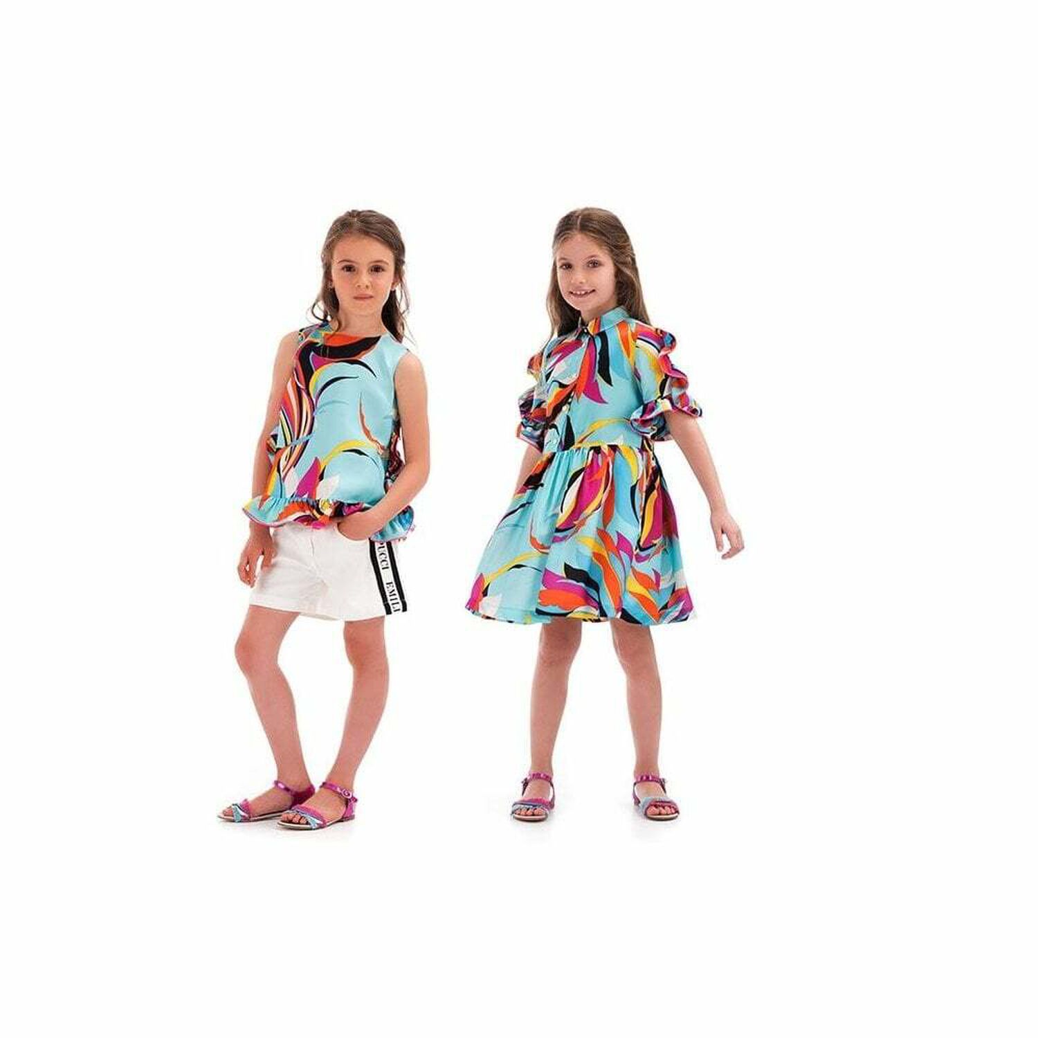 Girls Blue Printed Blouse, 1, hi-res image number null