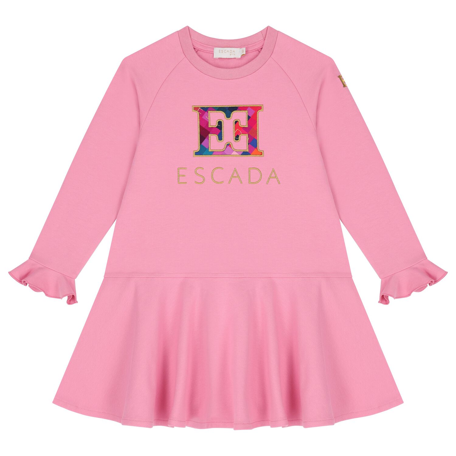 Girls Pink Logo Dress, 1, hi-res