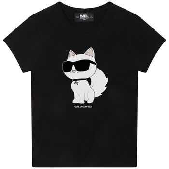 Girls Black Choupette Logo T-Shirt