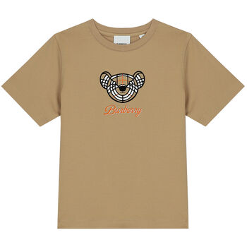 Beige Thomas Bear Logo T-Shirt