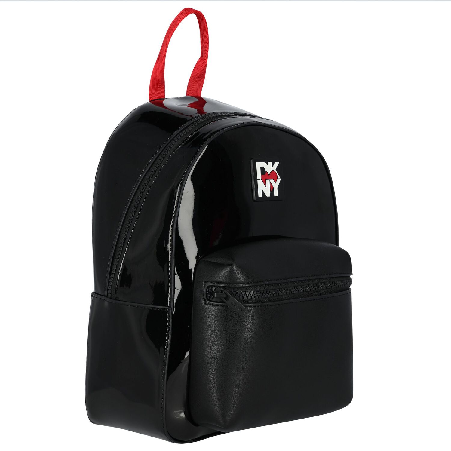 حقيبة بنات ظهر بالشعار باللون الأسود, 1, hi-res