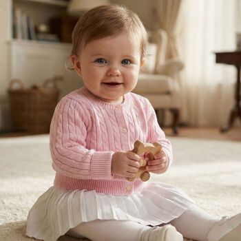 كارديجان بنات منسوج بالشعار باللون الودي