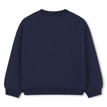 Girls Navy Blue Embellished Sweatshirt 