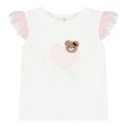 Baby Girls White & Pink Tulle Skirt Set, 2, hi-res