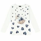 Girls White & Navy Blue Leggings Set, 1, hi-res