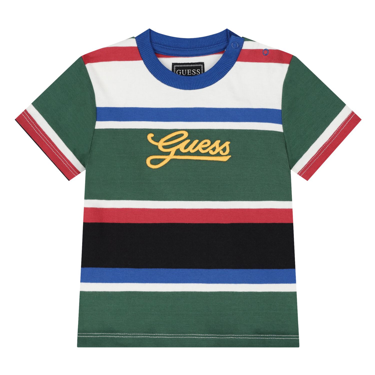 Younger Boys Blue Logo Striped Shorts Set, 1, hi-res