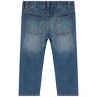 بنطلون جينز دينم بشعار تيدى باللون الأزرق, 1, hi-res