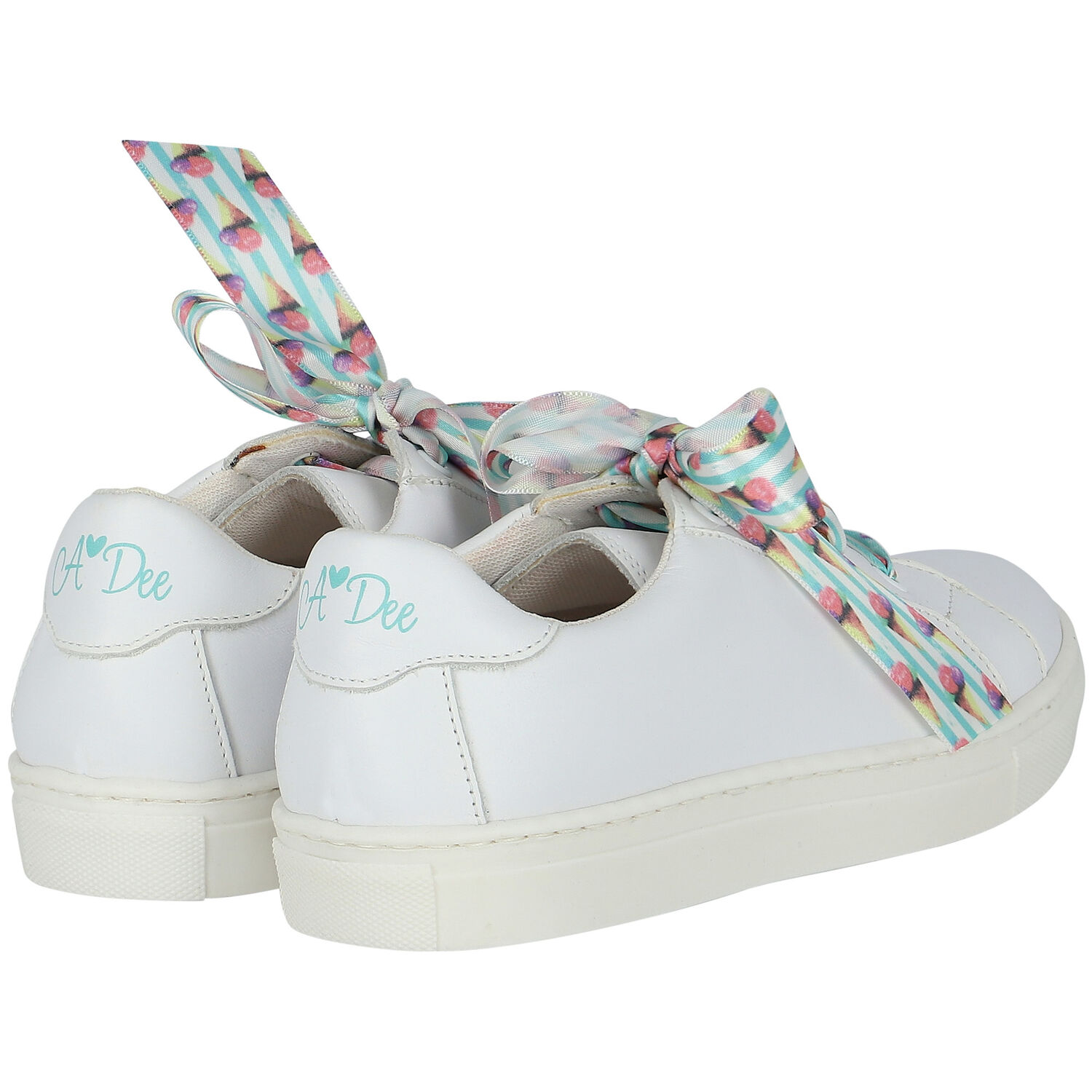 Girls White Leather Trainers, 1, hi-res image number null