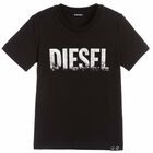 تيشيرت بالشعار باللون الاسود والفضى للبنات, 1, hi-res