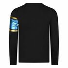 Boys Black Logo Long Sleeve Top, 1, hi-res