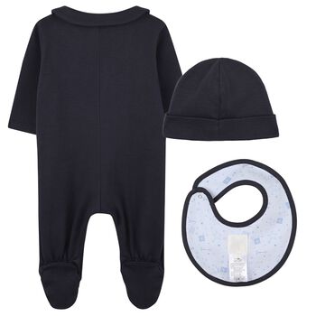 Navy Blue Logo Babygrow Gift Set