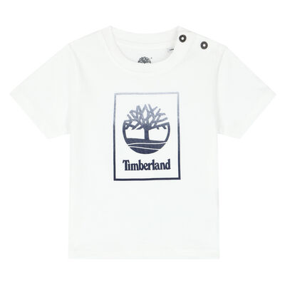 Younger Boys White Logo T-Shirt