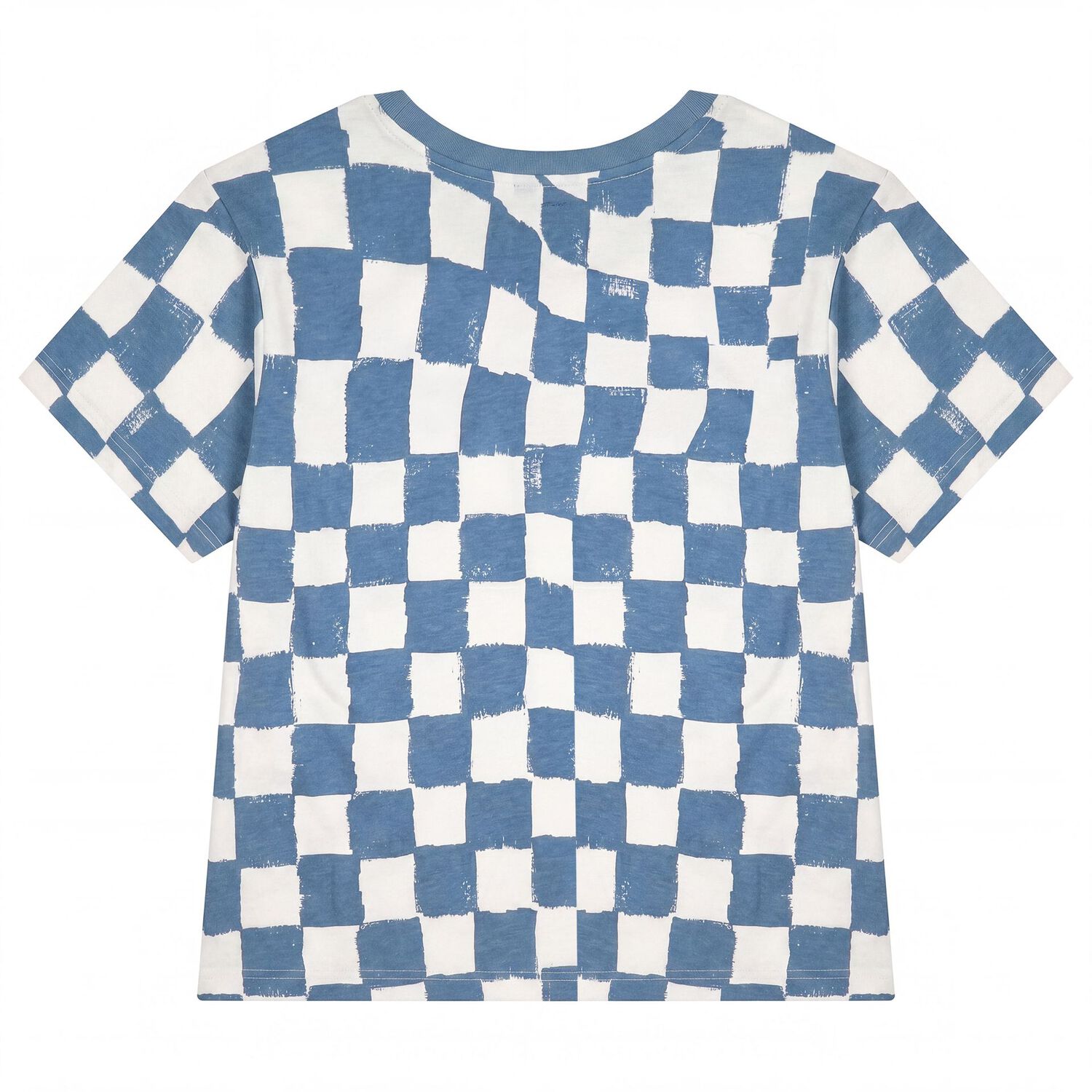 Boys Blue & White Checkerboard T-Shirt, 1, hi-res