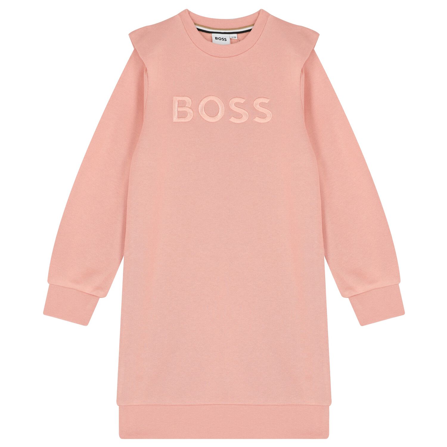 فستان بنات بالشعار باللون الوردى , 1, hi-res