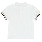 Baby Boys White & Beige Logo Shorts Set, 1, hi-res