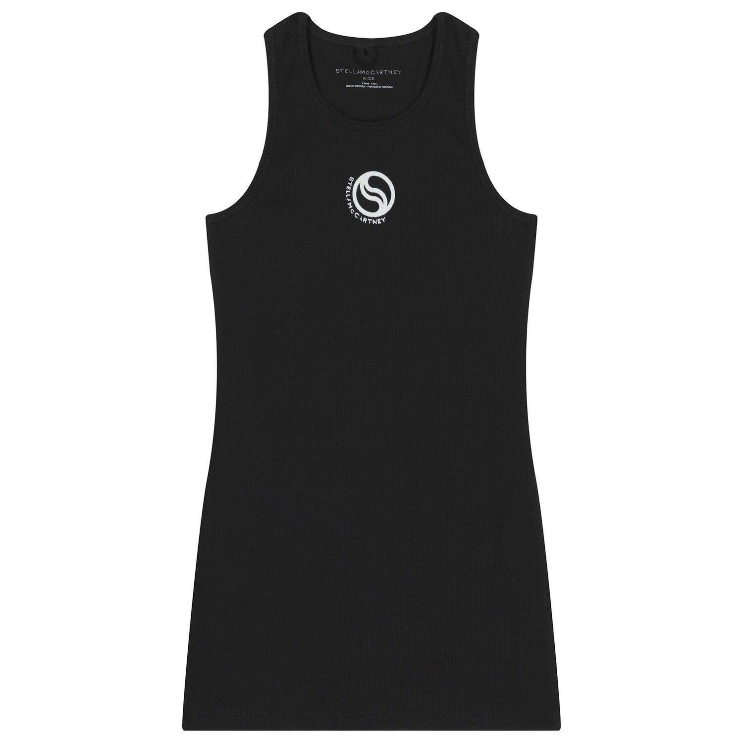 فستان باللون أسود بشعار للبنات, 1, hi-res