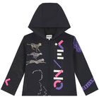 Girls Grey Logo Zip Up Top, 1, hi-res