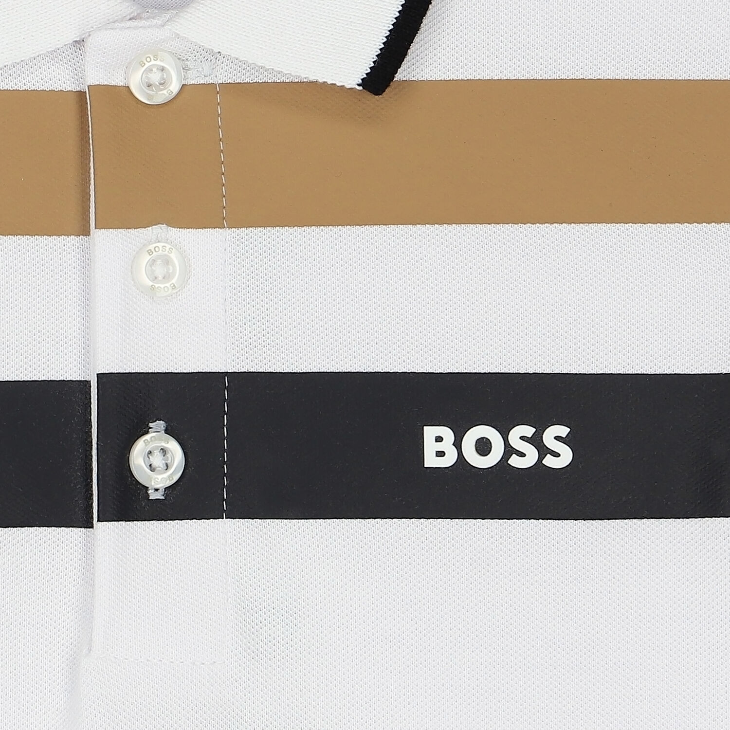 Boys White Logo Polo Shirt, 1, hi-res