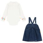 Baby Girls Ivory & Blue Denim Skirt Set, 1, hi-res
