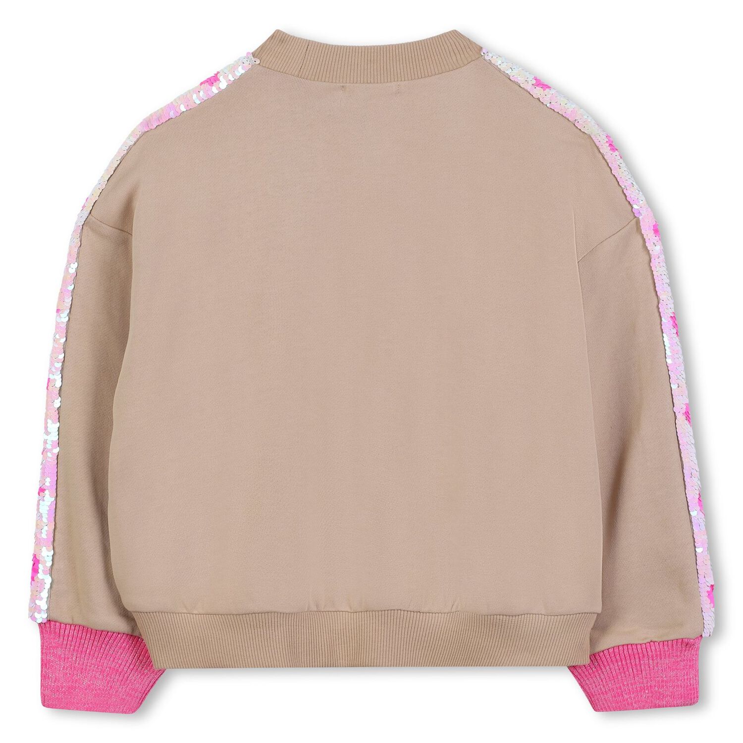 Girls Beige Sequin Sweatshirt, 1, hi-res