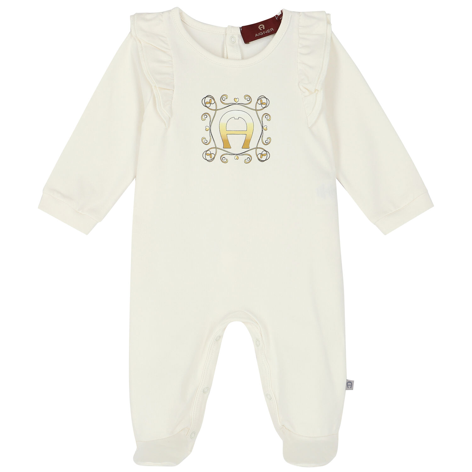 Baby Girls Ivory Logo Babygrow, 2, hi-res